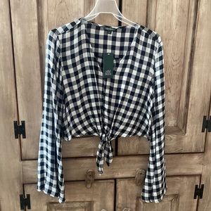 Checkered button up